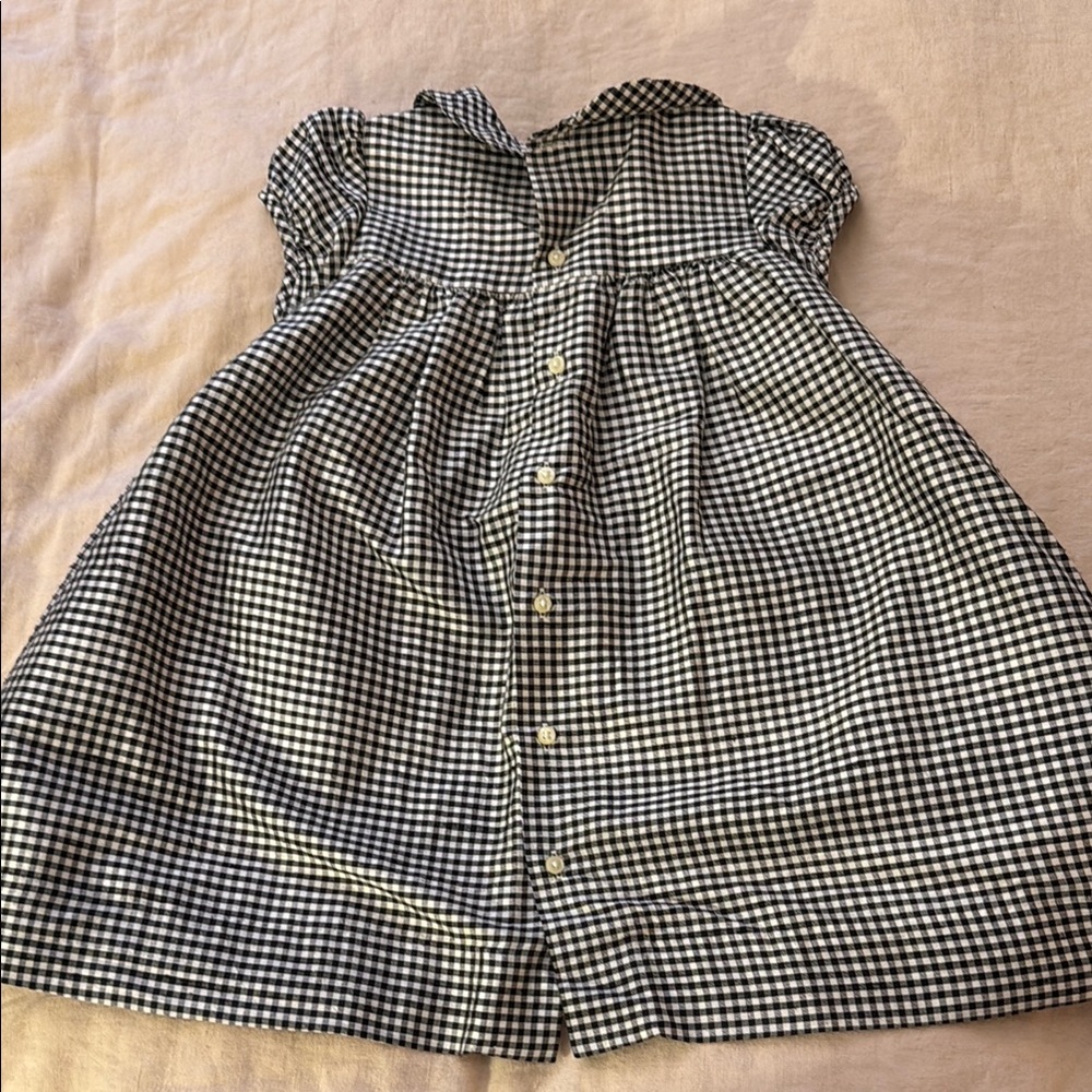 Pottery Barn kids girls silk Classic Black and White Checkered Kids Dress 36 mos - Picture 6 of 8